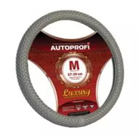 Оплётка "AUTOPROFI", серия LUXURY, PU кожа, полностью плетёная, чёрный, разм. М,, 1/20