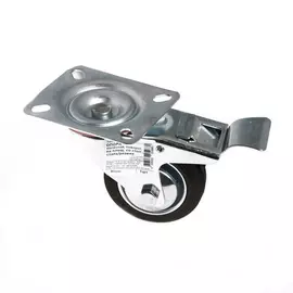 опора колесная повор.на площ.со стоп. 80мм сталь/р
