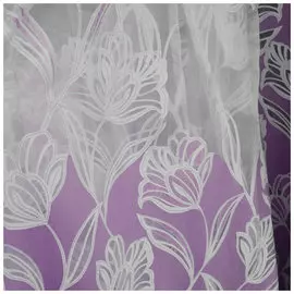 Органза с вискозой цветы 4297/1168/17 3,0*2,7м, на тесьме сливовый