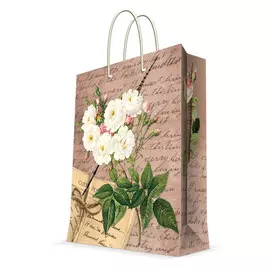 Пакет бумажный БЕЛЫЕ РОЗЫ 26*32,4*12,7см 40859