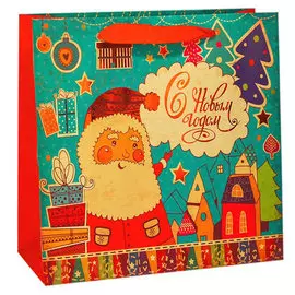 Пакет бумажный ДЕД МОРОЗ 25*25*11см NY22