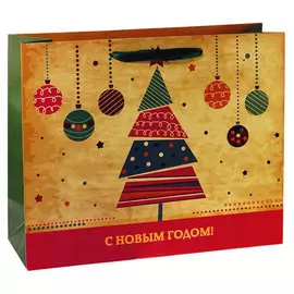 Пакет бумажный ЕЛКА 26*32*11см NY15-26