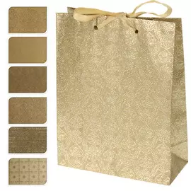 Пакет подарочный 11,5*16*6см золотой А59100010
