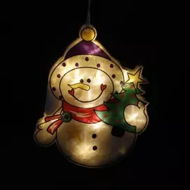 панно световое "снеговик с елкой" волшебная страна 986107