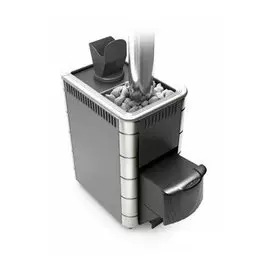 Печь-каменка дровяная ГЕЙЗЕР 18л антрацит, с нержавеющей вставкой 2014