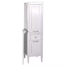 пенал напольный asb-woodline гранда белый патина серебро 40 см (11488)