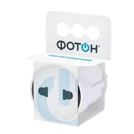 адаптер-переходник "евро" б/з., 6а, 250в (еврослот) белый, фотон, ам 6-1