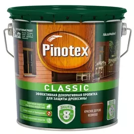 деревозащитная пропитка pinotex classic красное дерево 2,7л