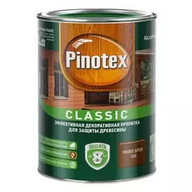 деревозащитная пропитка pinotex classic тиковое дерево 1л
