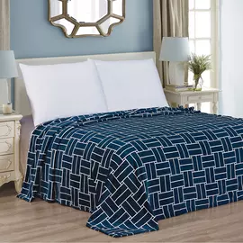 Плед из микрофайбера 675456 150х200 с печатным рисунком синий