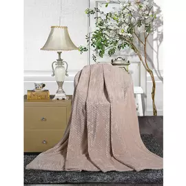 Плед из микрофайбера Жаккард 26201 200х220 бежевый