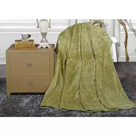 Плед из микрофайбера Зигзаг 6383 150х200 оливковый