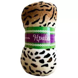 Плед Велсофт 140*180, Леопард на бежевом