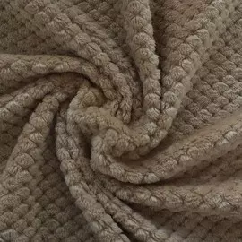 плед велсофт 2000х2200 коричневый жаккард 78