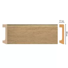 Плинтус напольный дюрополимер 80 мм D235-83 Decomaster Wood Line