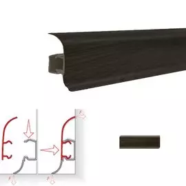 плинтус пластиковый (с резинкой) ngf56 венге 2,5м ngf024