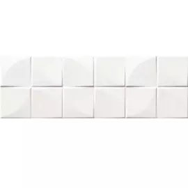 плитка настенная quadra white glossy белый 25x75 50675