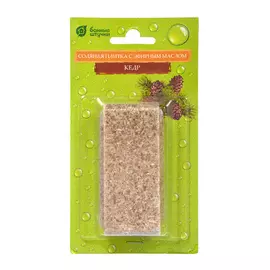 соляная плитка с эфирным маслом кедр, 200 г для бани и сауны банные штучки