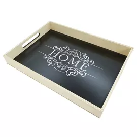 поднос декоративный 32*27см "home" волшебная страна черный 008542