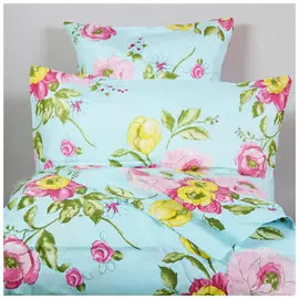 Пододеяльник + 2 наволочки монель Прованс на голубом