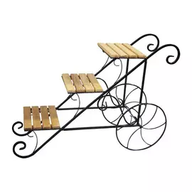 Подставка на 3 цветка металл/дерево 59-403