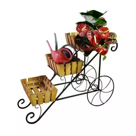 Подставка на 3 цветка (металл+дерево) 59-404