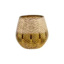 подсвечник декоративный стеклянный 110*110*100 вещицы золотистый ngb-29