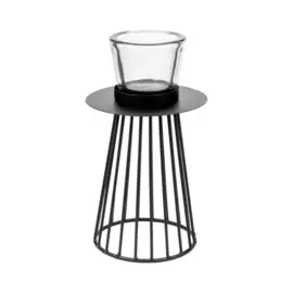 подсвечник металлический 125*125*220 вещицы черный fancy28