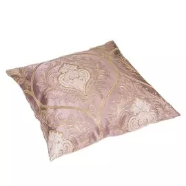 Подушка декоративная 40*40см на молнии, 01 жаккард вензель, брусничный 537349/V5