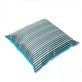 Подушка декоративная 40*40см на молнии, 02 жаккард яркая полоса-однотонный Голубой, зеленый, синий