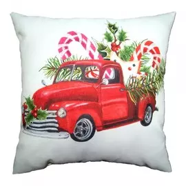 подушка декоративная машинка 40x40 габардин многоцветный