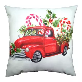 подушка декоративная машинка 40x40 габардин многоцветный