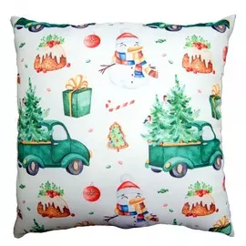 подушка декоративная снеговик 40x40 габардин многоцветный