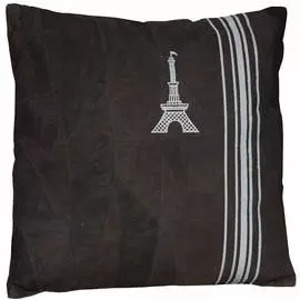 Подушка кожаная PARIS - черная (40x40)