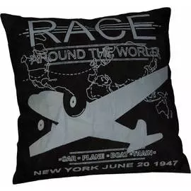 Подушка кожаная RACE - черная (40x40)
