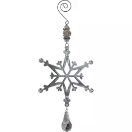 подвеска металлическая подвеска новогодняя снежинка 10,7х10см 100987