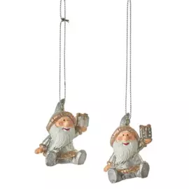 подвеска "санта", серебро/золото в ассорт. 3,5*3*5см