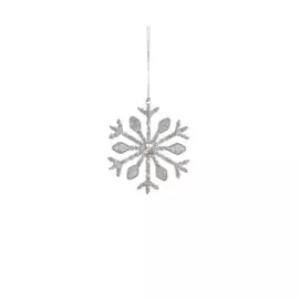 подвеска "снежинка со стразами", серебро 12 см