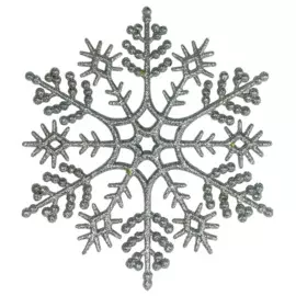 подвесное украшение снежинка серебряная