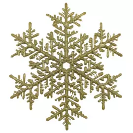 подвесное украшение снежинка золотая 200