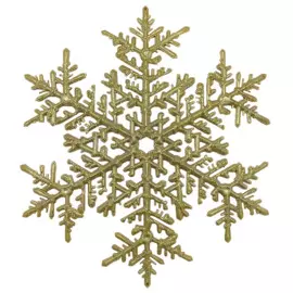 подвесное украшение снежинка золотая 250