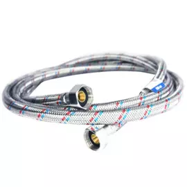 подводка гибкая для воды с оплеткой из нерж. стали 1/2" х 200 см в/в, латунные концевики, mp-у