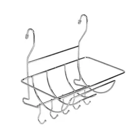 полка на рейлинг для полотенец, с крючками, хром