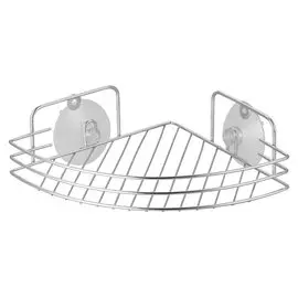 полка одноярусная 19*19*6см угловая w2672с-1 хром.металл, пластик, крепление шуруп, присоски