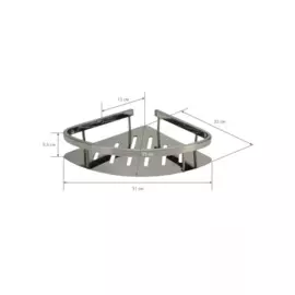 полка угловая 1-ая прутья нерж 304 аквалиния 12016