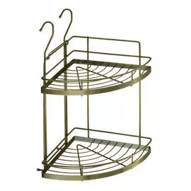 Полка угловая 2-х ярусная малая 230*230*480 бронза YJ-G209ABA