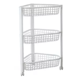 Полка угловая ЕВРО на колесах 3 секции белый М2756