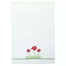 Полотенце Bonita 40*60см гладкотканое Маки, белое 101310044