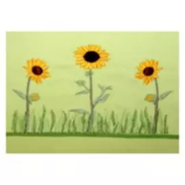 Полотенце Bonita 40*60см гладкотканое, зеленое, Подсолнухи