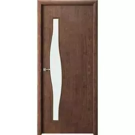 полотно дверное стекло сатинат волна до 2000х700мм.,3d покрытие, цвет дуб бельмонд